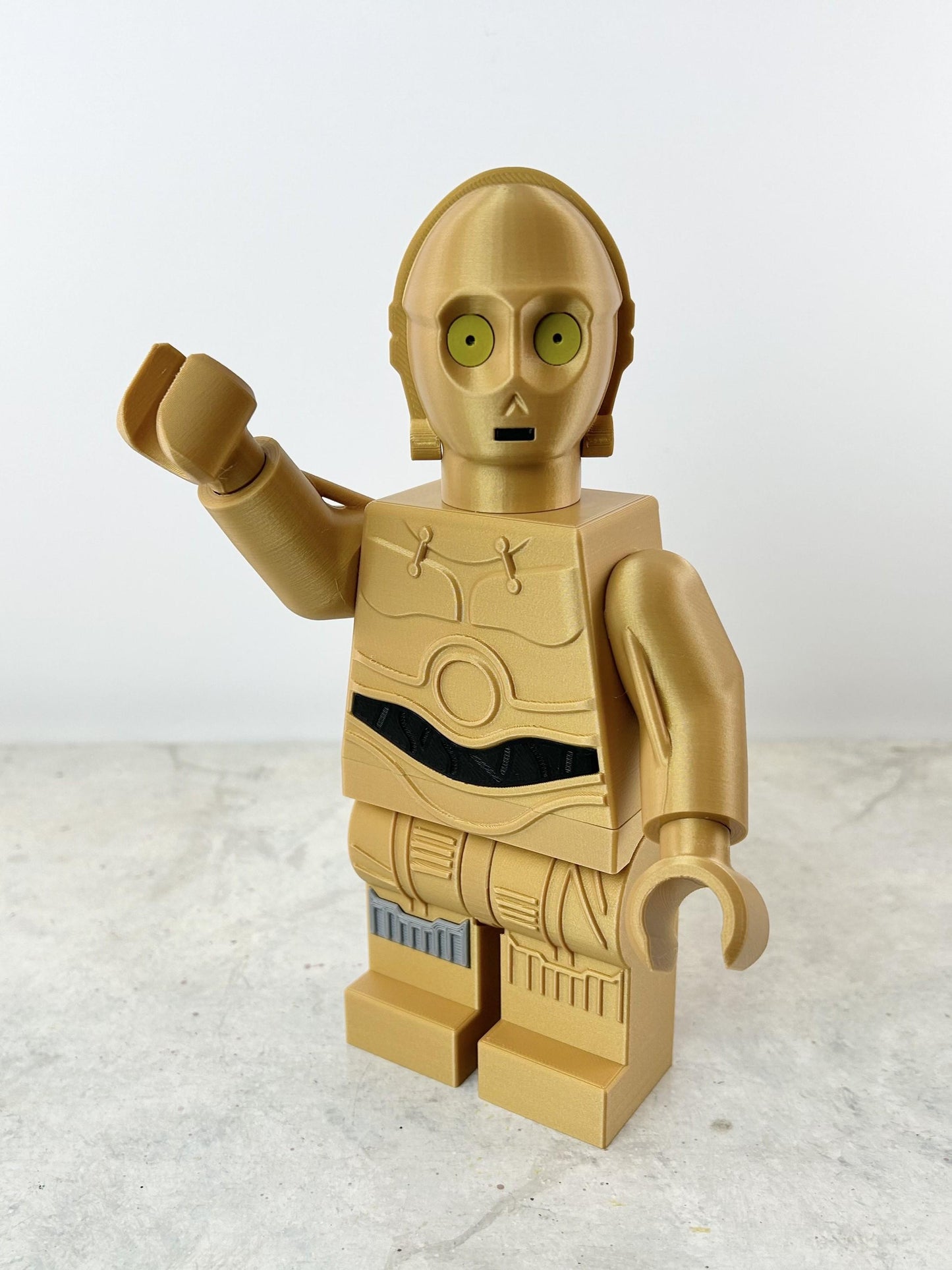 C-3PO Star Wars Figure - 9in Tall Lego Inspired Brick MegaFigure