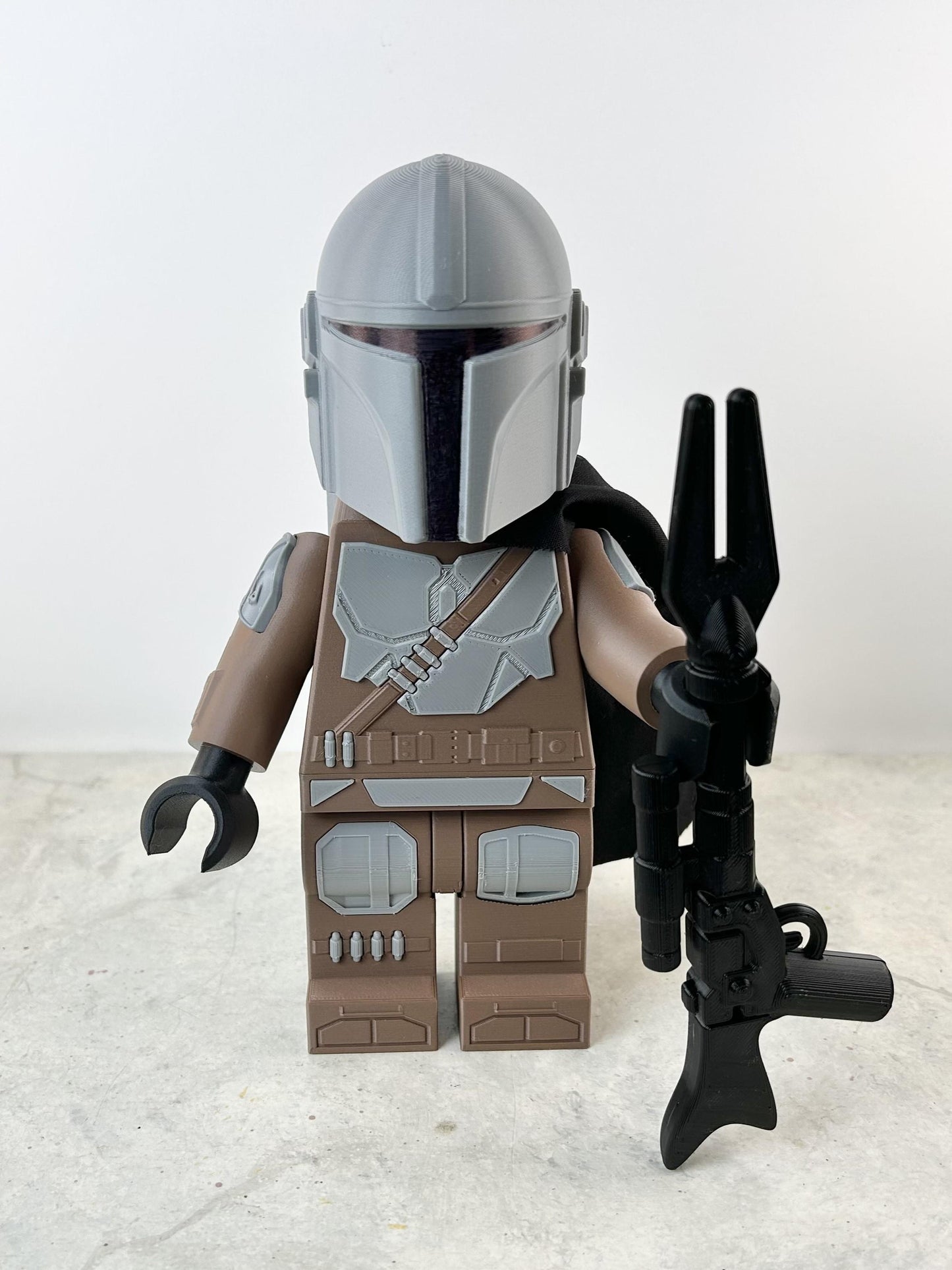 Mandalorian Star Wars Figure - 9in Tall Lego Inspired Brick MegaFigure