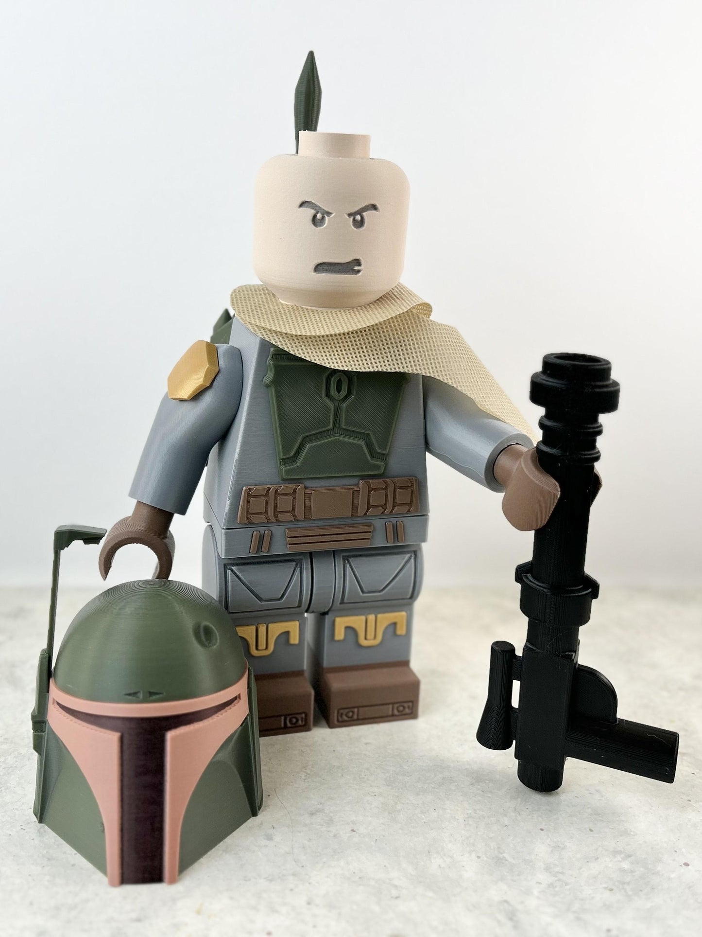 Boba Fett Star Wars Figure - 9in Tall Lego Inspired Brick MegaFigure