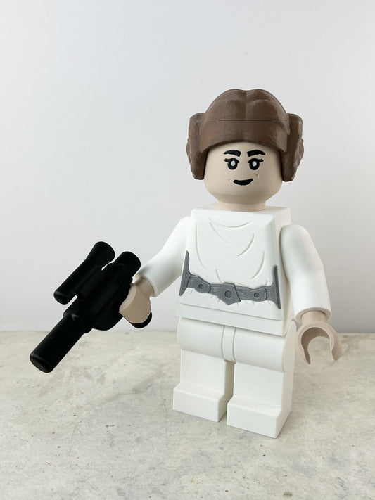 Princess Leia Star Wars Figure - 9in Tall Lego Inspired Brick MegaFigure