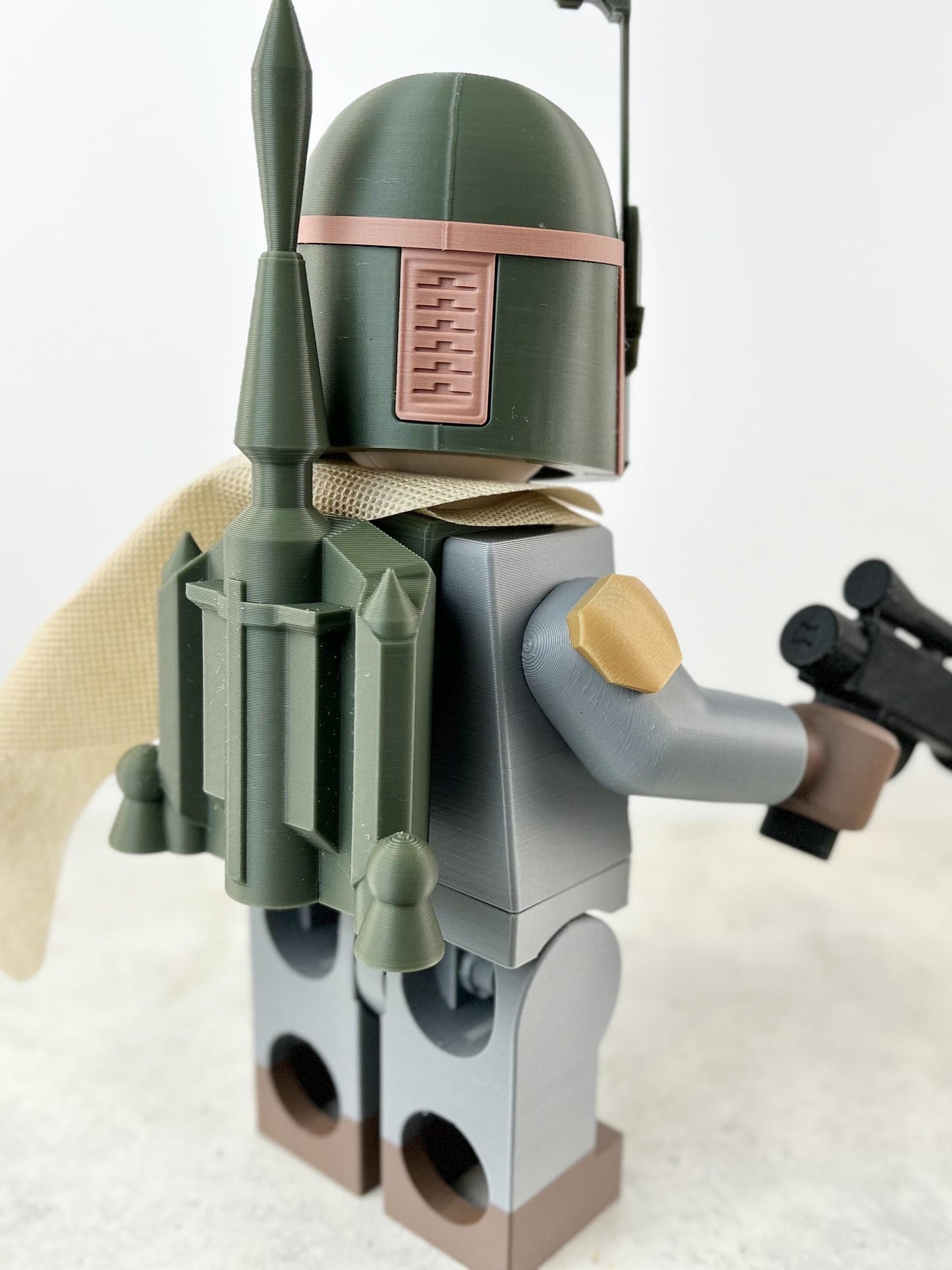 Boba Fett Star Wars Figure - 9in Tall Lego Inspired Brick MegaFigure