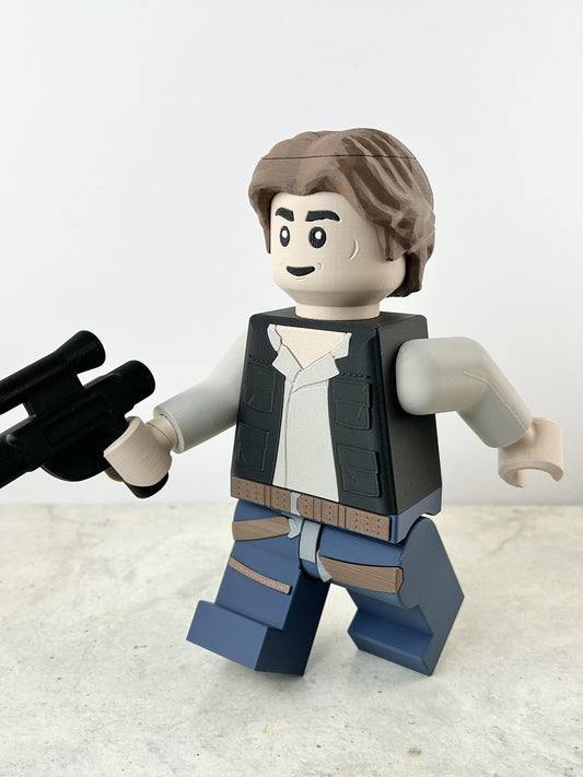 Han Solo Star Wars Figure - 9in Tall Lego Inspired Brick MegaFigure