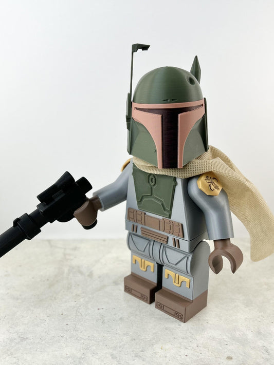 Boba Fett Star Wars Figure - 9in Tall Lego Inspired Brick MegaFigure