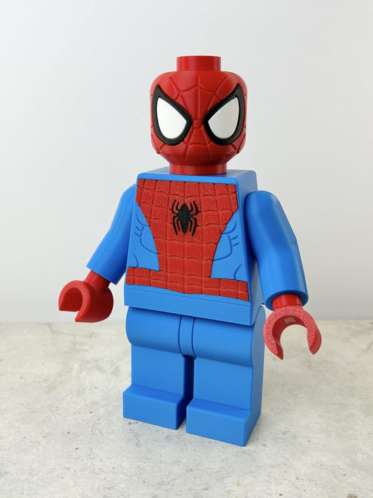 Spiderman Marvel Figure - 9in Tall Lego Inspired Brick MegaFigure