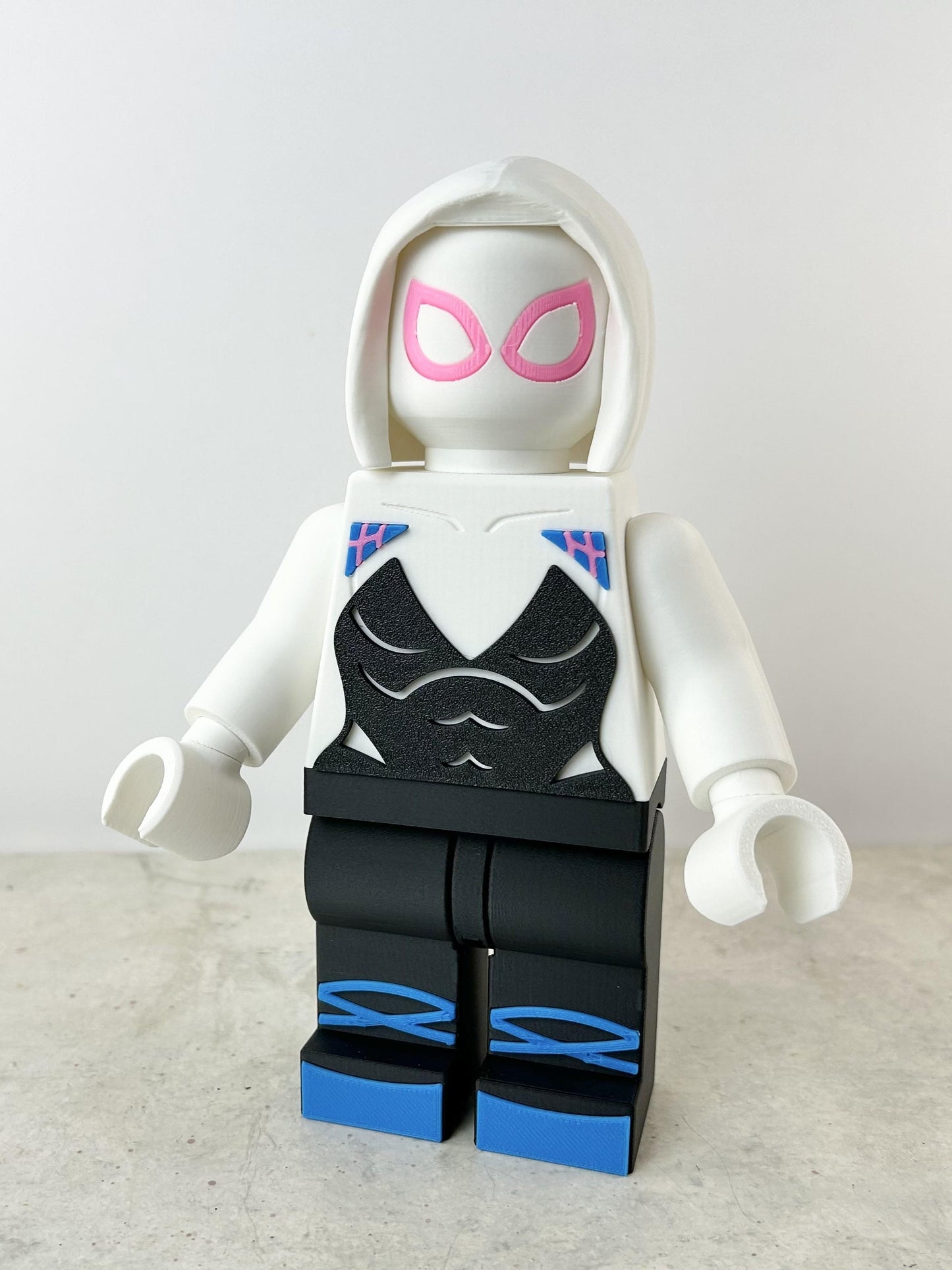 Spider-Gwen Marvel Figure - 9in Tall Lego Inspired Brick MegaFigure