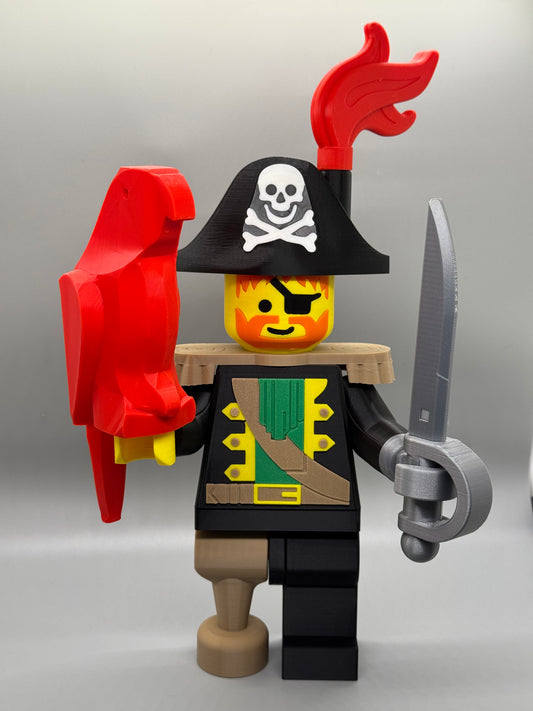 Pirate - 9in Tall Lego Inspired Brick MegaFigure