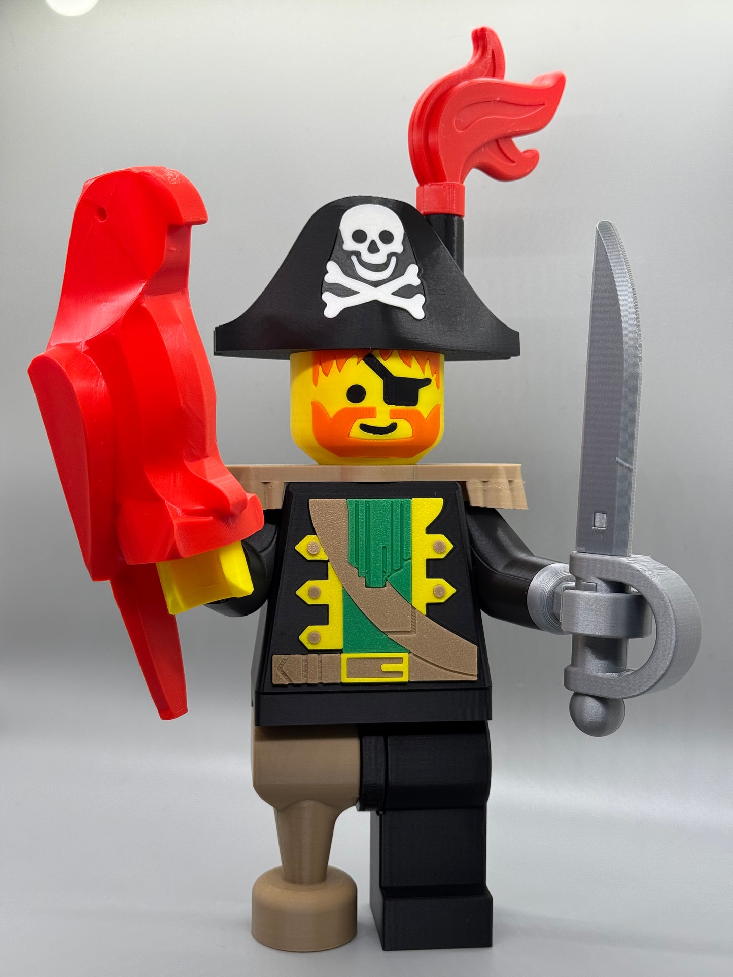 Pirate - 9in Tall Lego Inspired Brick MegaFigure