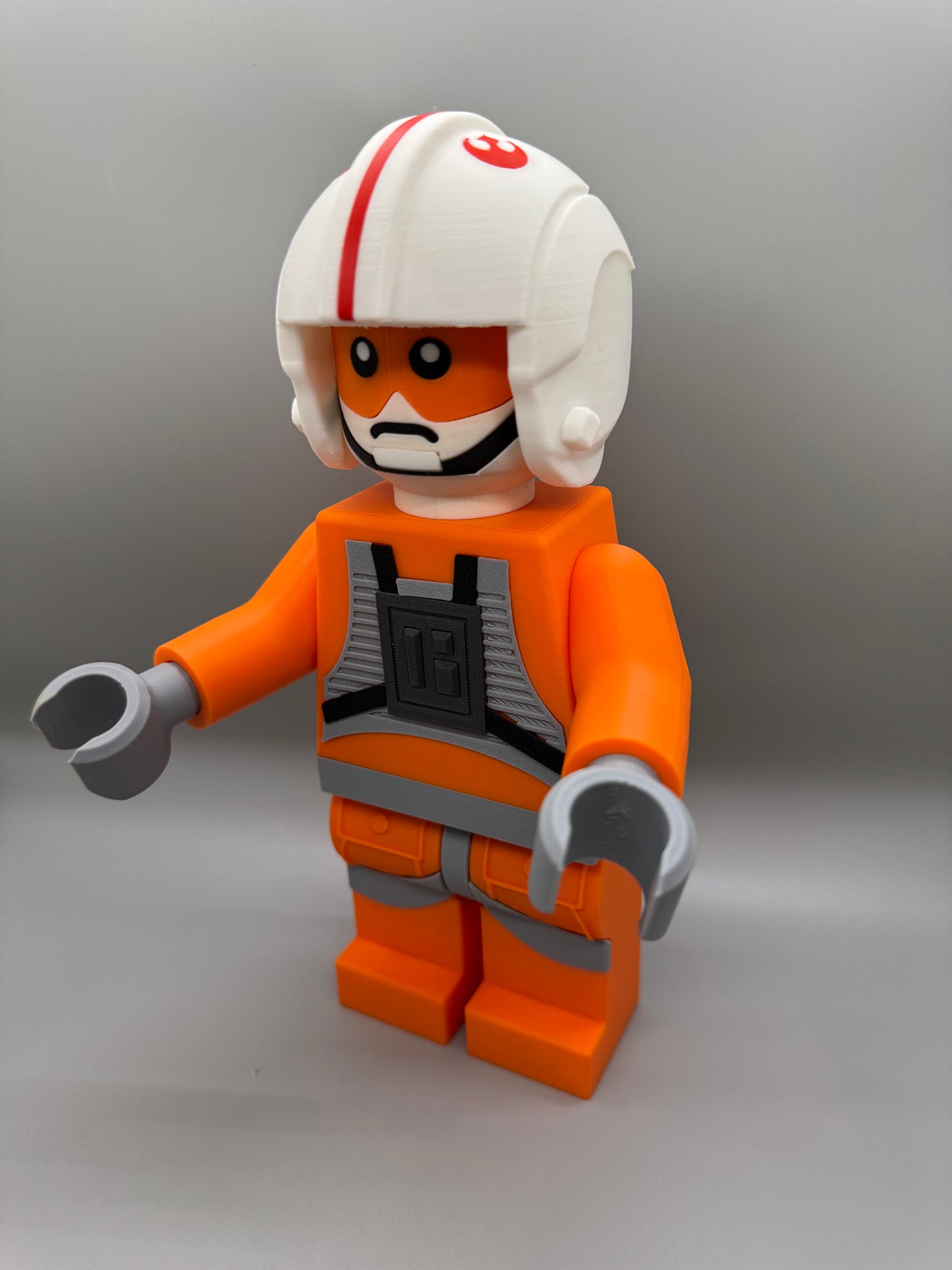 X-Wing Pilot Star Wars Figure - 9in Tall Lego Inspired Brick MegaFigure