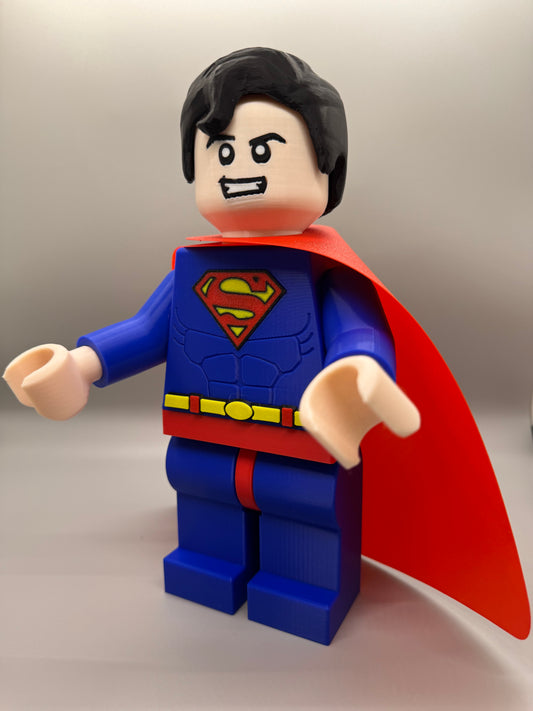 Superman DC Figure - 9in Tall Lego Inspired Brick MegaFigure