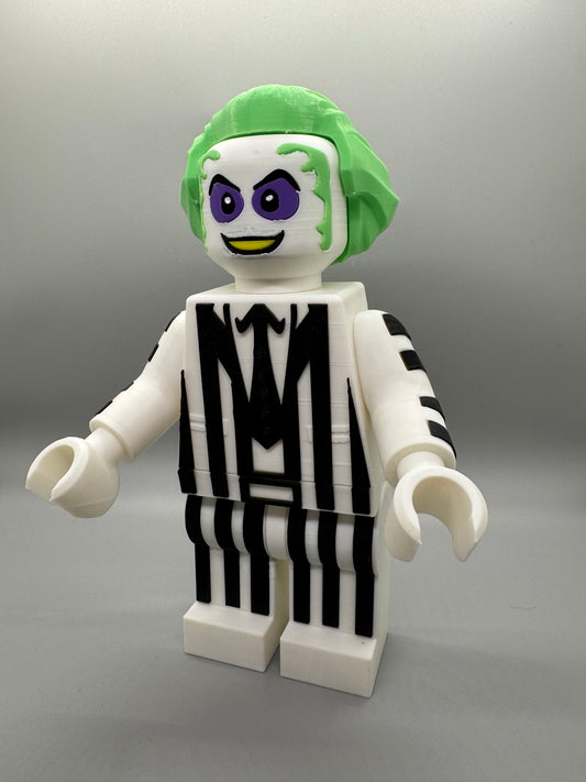 Beetlejuice Halloween Figure - 9in Tall Lego Inspired Brick MegaFigure