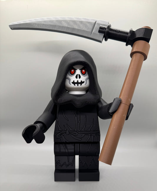 Grim Reaper Halloween Figure - 9in Tall Lego Inspired Brick MegaFigure