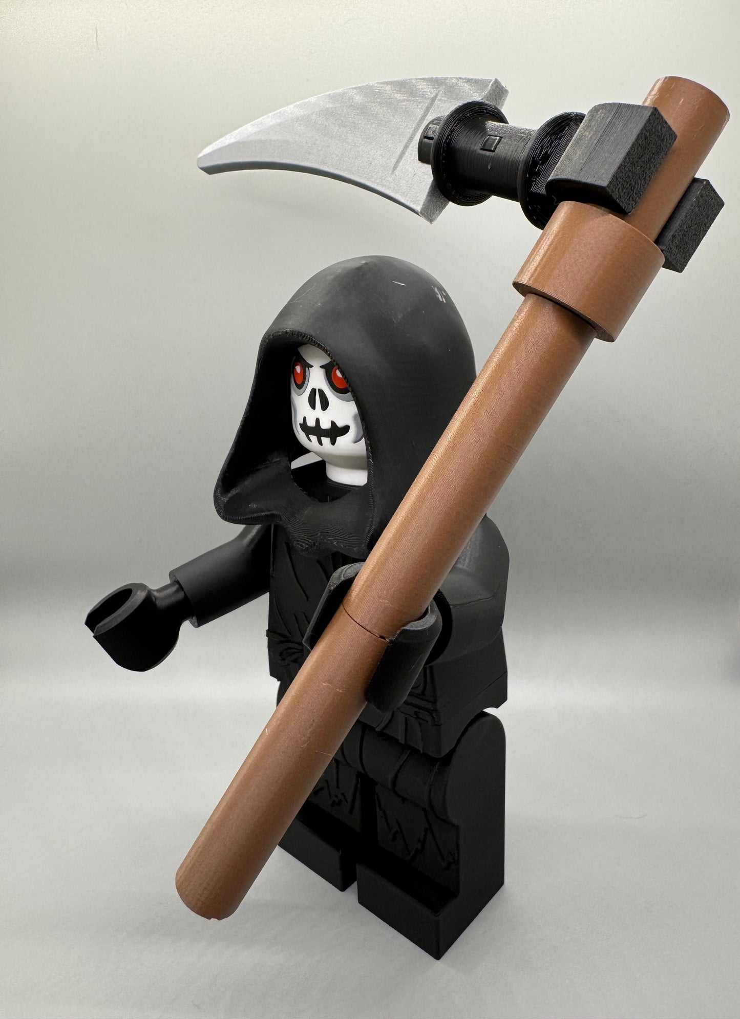Grim Reaper Halloween Figure - 9in Tall Lego Inspired Brick MegaFigure