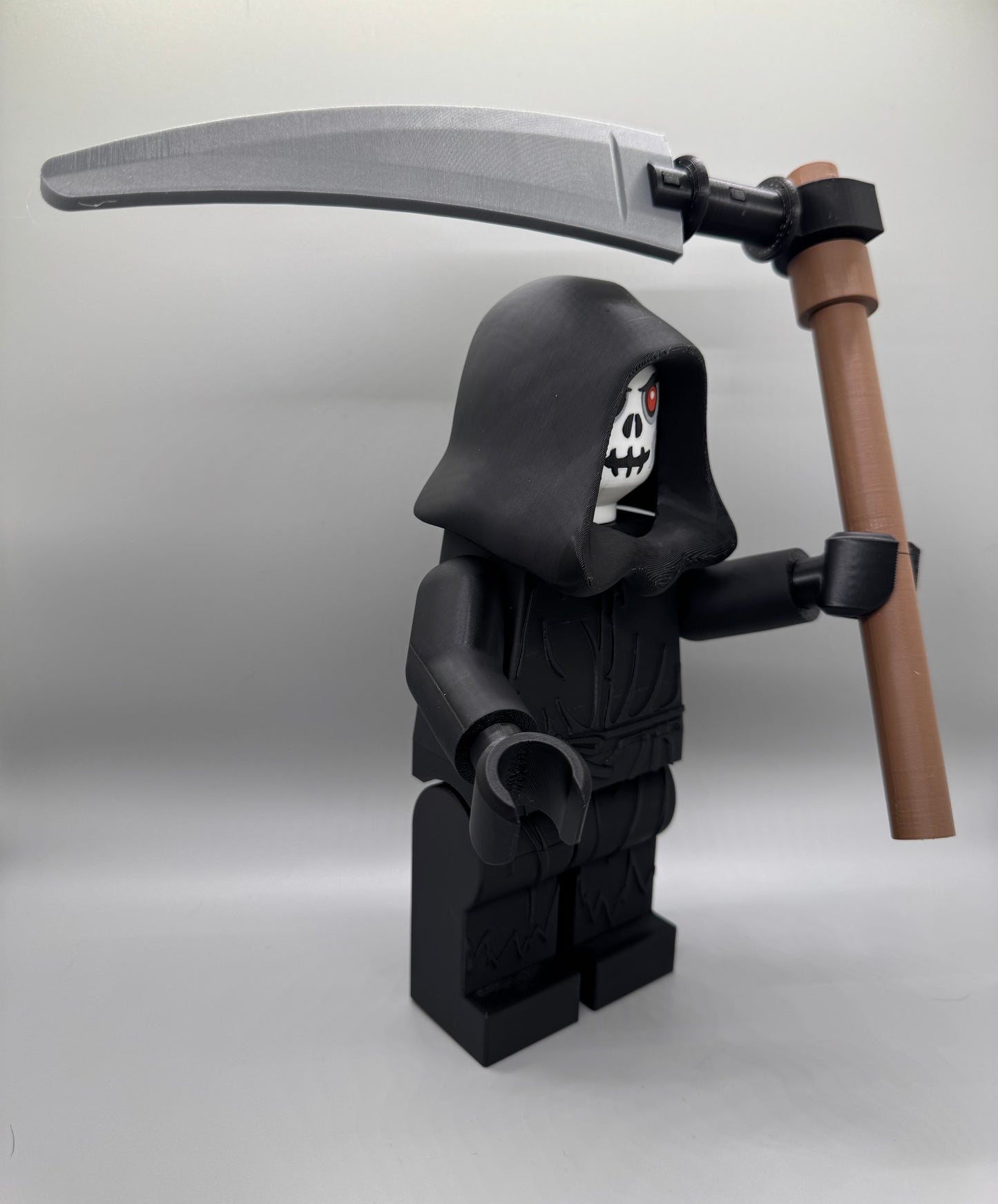 Grim Reaper Halloween Figure - 9in Tall Lego Inspired Brick MegaFigure