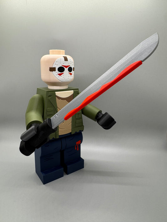 Jason Voorhees Halloween Figure - 9in Tall Lego Inspired Brick MegaFigure