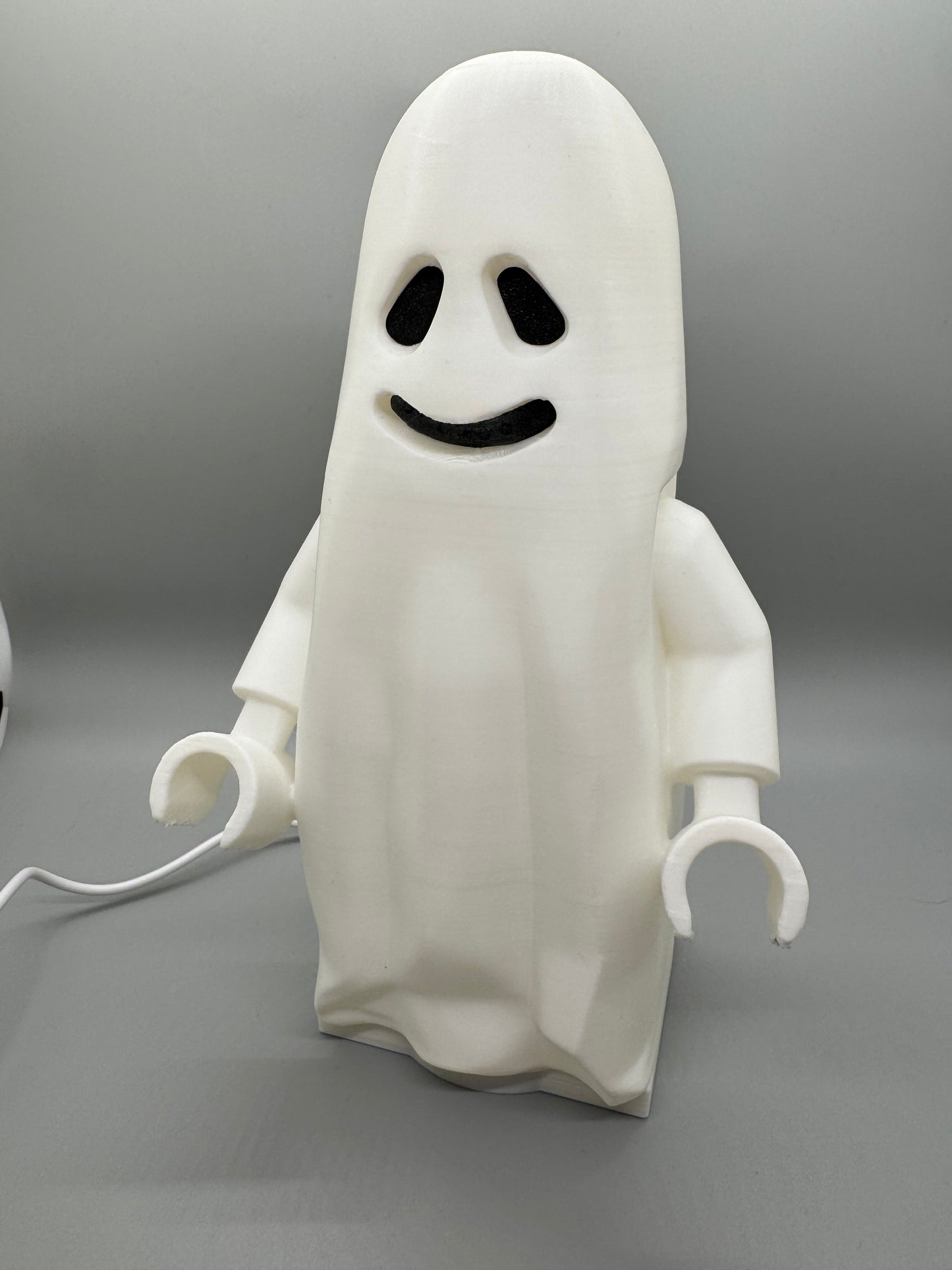 Ghost Halloween Light-Up Figure - 9in Tall Lego Inspired Brick MegaFigure