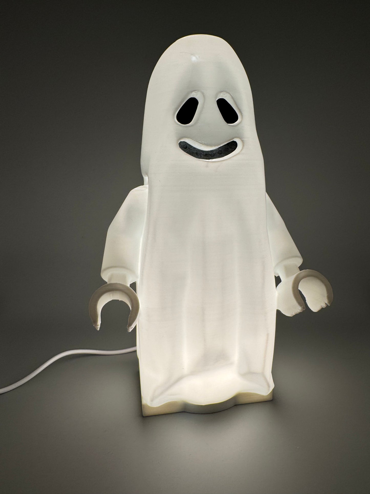 Ghost Halloween Light-Up Figure - 9in Tall Lego Inspired Brick MegaFigure