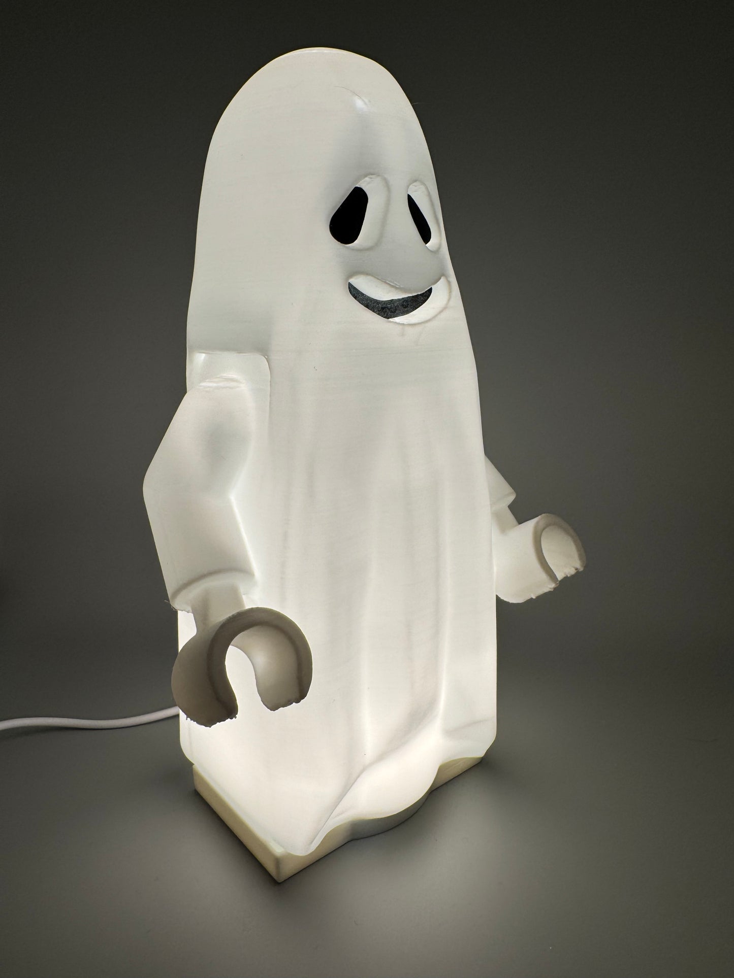 Ghost Halloween Light-Up Figure - 9in Tall Lego Inspired Brick MegaFigure