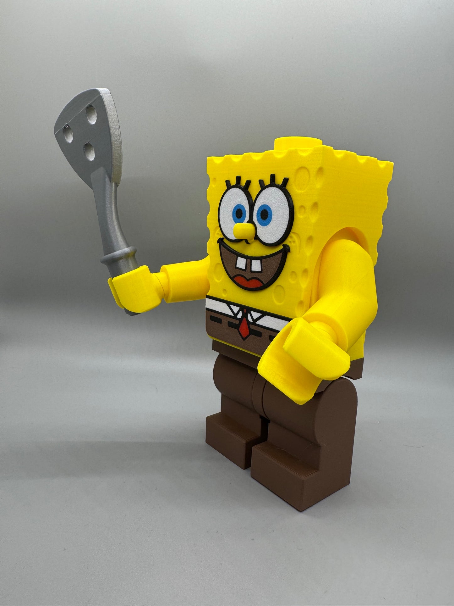SpongeBob Squarepants Figure - 7in Tall Lego Inspired Brick MegaFigure