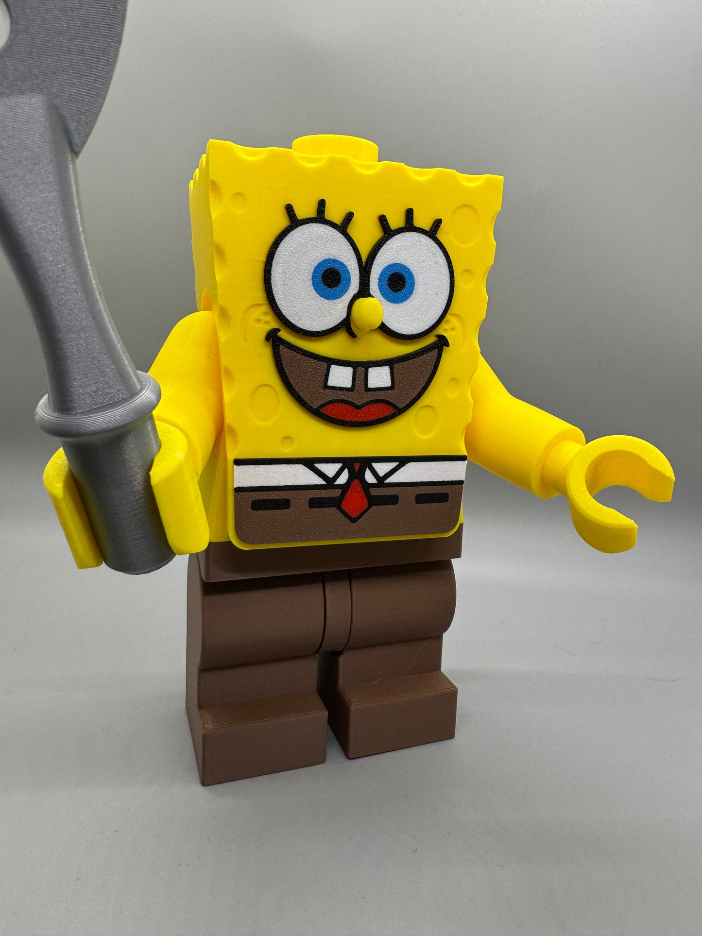 SpongeBob Squarepants Figure - 7in Tall Lego Inspired Brick MegaFigure