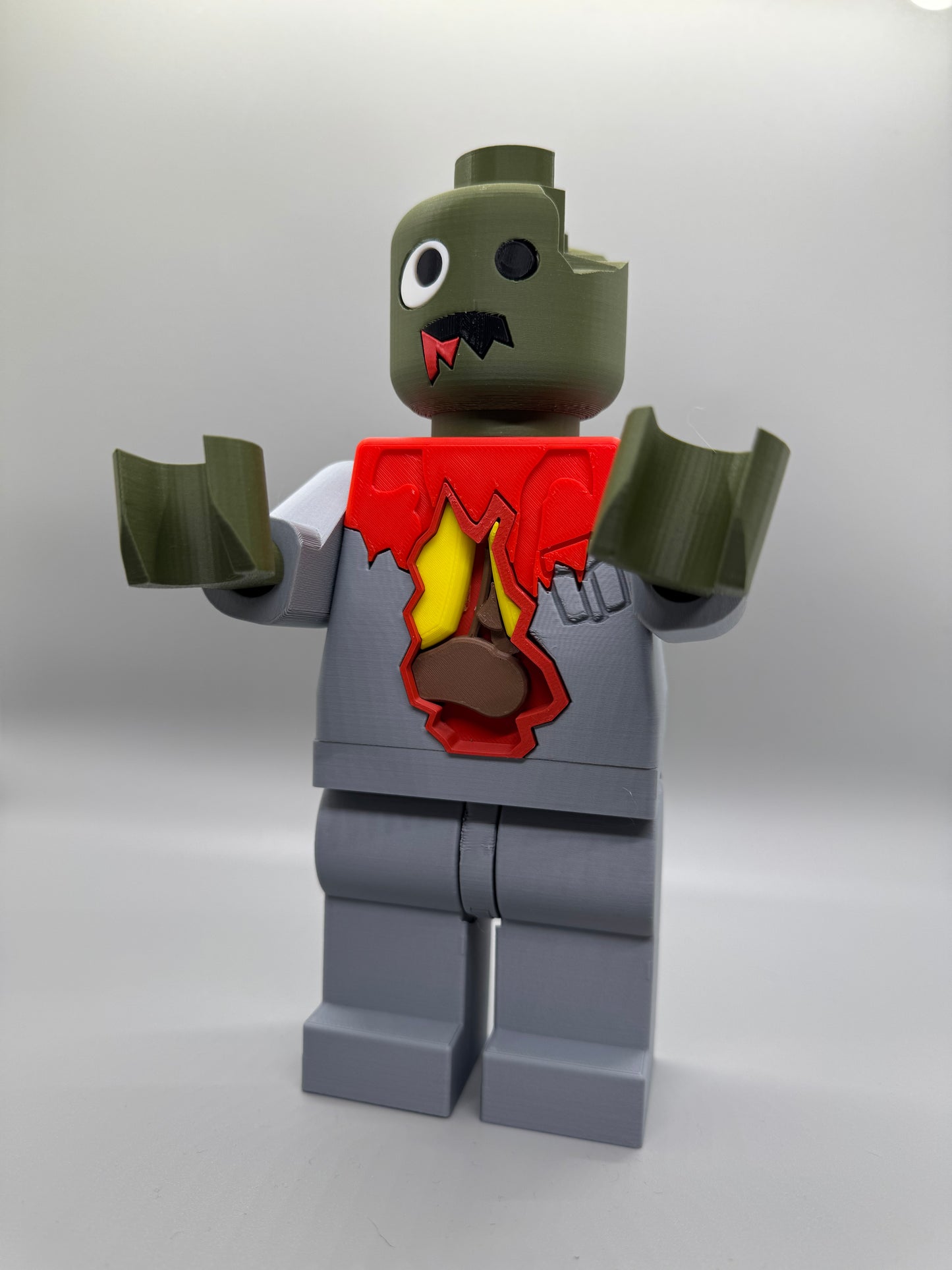 Zombie Halloween Figure - 9in Tall Lego Inspired Brick MegaFigure