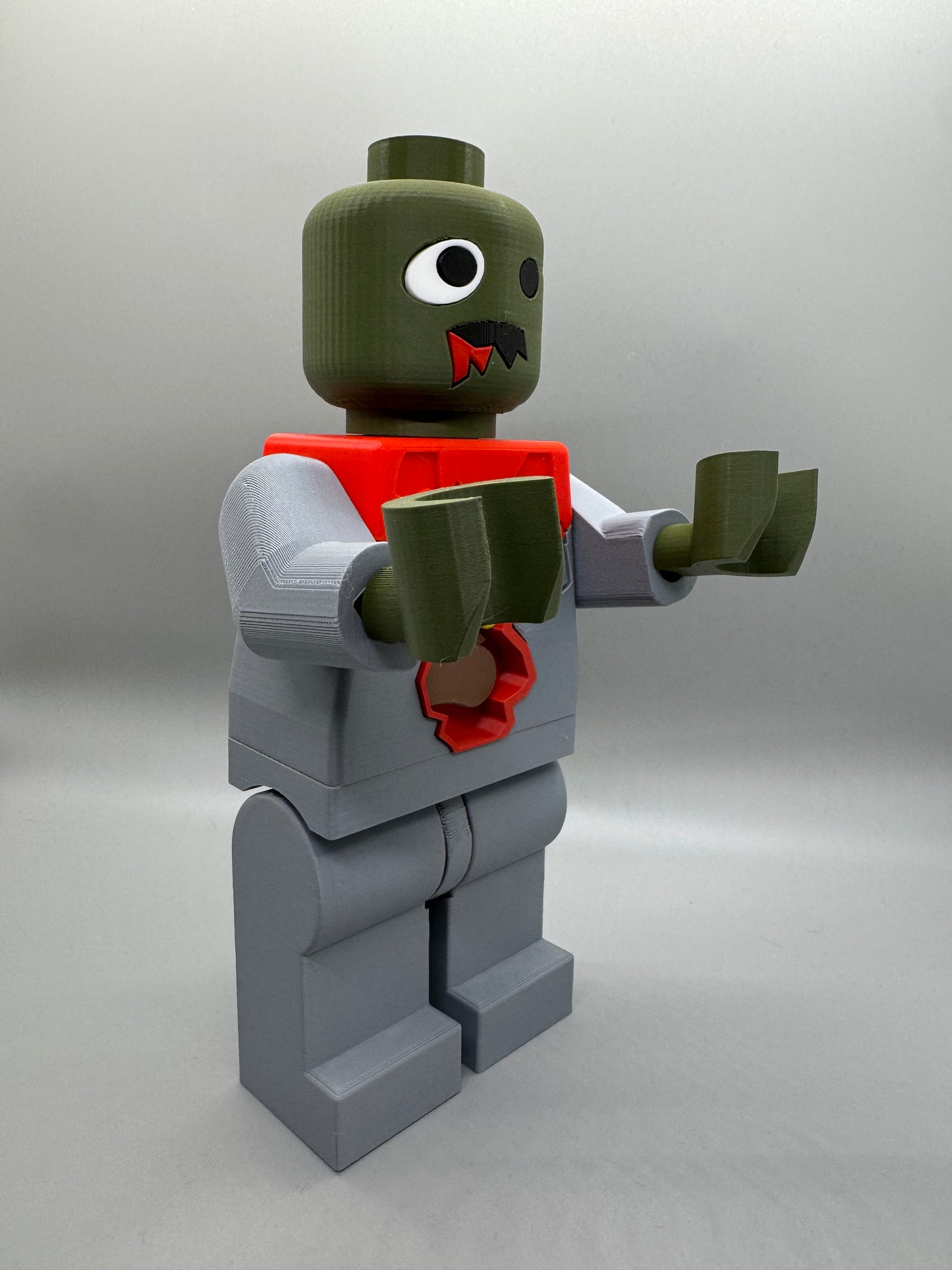 Zombie Halloween Figure - 9in Tall Lego Inspired Brick MegaFigure