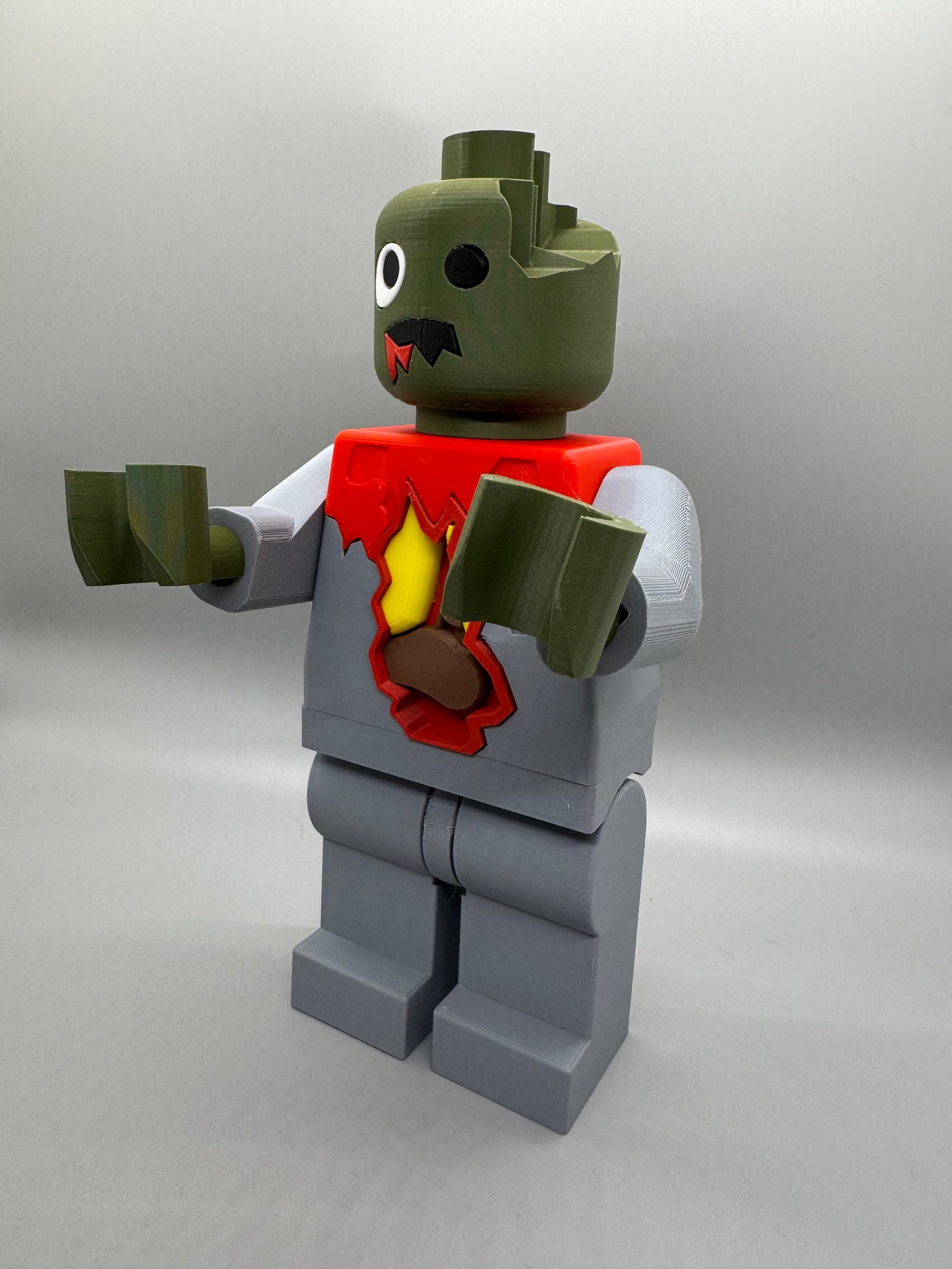 Zombie Halloween Figure - 9in Tall Lego Inspired Brick MegaFigure